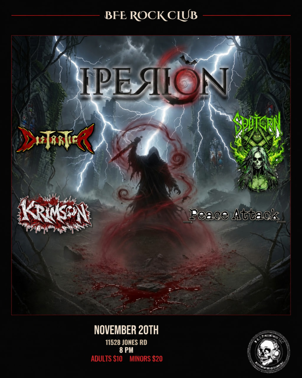BFE Rock Club show flyer — Nov 17 2026, Houston TX
